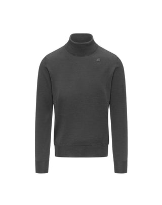 MAGLIONE A COLLO ALTO " HENRY " IN LANA MERINO - GREY MD MELANGE K2142FW 48M K-WAY 