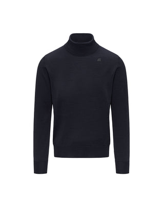 MAGLIONE A COLLO ALTO " HENRY " IN LANA MERINO - BLUE DEPTH K2142FW K89 K-WAY 
