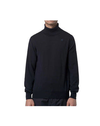 MAGLIONE A COLLO ALTO " HENRY " IN LANA MERINO - BLUE DEPTH K2142FW K89 K-WAY 