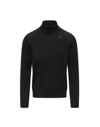 MAGLIONE A COLLO ALTO " HENRY " IN LANA MERINO - BLACK PURE K2142FW USY K-WAY 