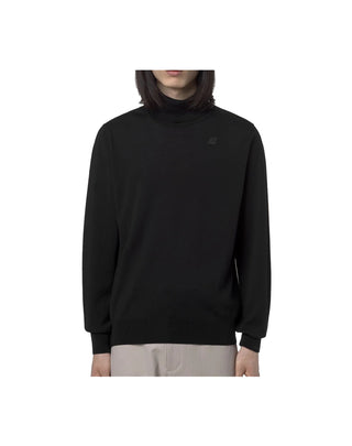 MAGLIONE A COLLO ALTO " HENRY " IN LANA MERINO - BLACK PURE K2142FW USY K-WAY 