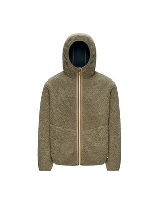 FELPA UOMO "JACK SHERPA POLAR DOUBLE" - GREEN ARMY/BLUE K3132NW D07 K-WAY 