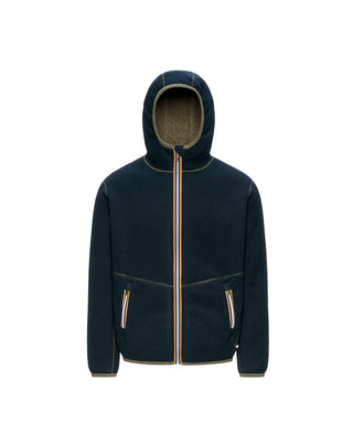 FELPA UOMO "JACK SHERPA POLAR DOUBLE" - GREEN ARMY/BLUE K3132NW D07 K-WAY 