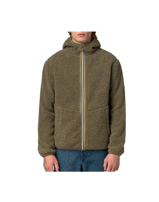 FELPA UOMO "JACK SHERPA POLAR DOUBLE" - GREEN ARMY/BLUE K3132NW D07 K-WAY 