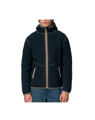 FELPA UOMO "JACK SHERPA POLAR DOUBLE" - GREEN ARMY/BLUE K3132NW D07 K-WAY 