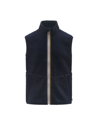 GILET UOMO " YANNICK SHERPA POLAR DOUBLE FLEECE " - BLU K3132QW A2B K-WAY 