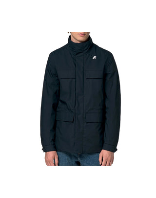 GIACCA UOMO " MANUENE WARM MICRO CANVAS " - BLU K4157EW K89 K-WAY 