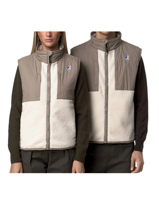 GILET ORSETTO UNISEX " VITAL "  - BEIGE TAUPE/ECRU K5122RW A02 K-WAY 