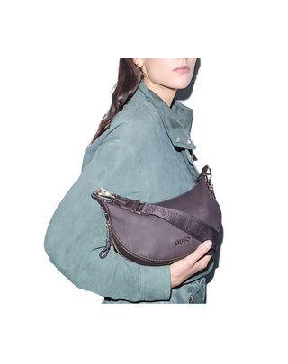 PICCOLA BORSA HOBO " KALISKA " - DEEP BROWN AF6043 91419 LIU JO 