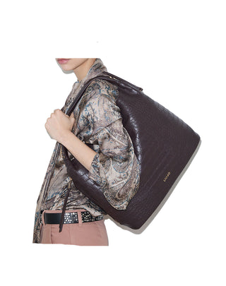 BORSA GRANDE IN ECO PELLE STAMPA COCCO - DEEP BROWN AF6057 91419 LIU JO 