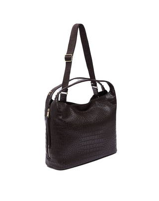 BORSA GRANDE IN ECO PELLE STAMPA COCCO - DEEP BROWN AF6057 91419 LIU JO 