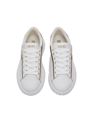 SNEAKERS IN PELLE " CASPER 01 " - BIANCO HABANA BF6051 S4187 LIU JO 