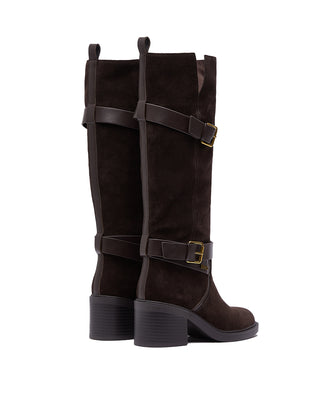 STIVALE ALTO IN SUEDE " COLBY 02 " - MOKA SF6053 S3365 LIU JO 