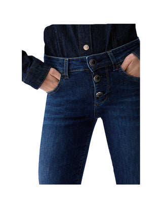 JEANS DONNA BOOTCUT " REPOT " CON BOTTONI GIOIELLO UF6025 79114 LIU JO 