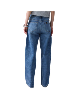 JEANS DONNA STRAIGHT CON CINTONE ASIMMETRICO UF6160 79108 LIU JO 