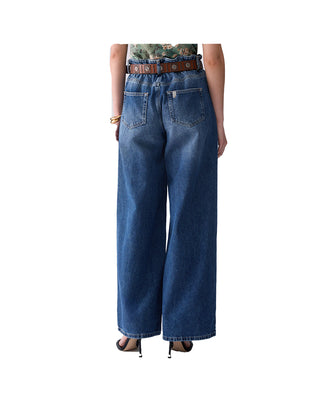 JEANS DONNA AMPIO CON CINTURA UF6186 79104 LIU JO 