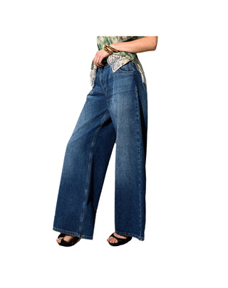 JEANS DONNA AMPIO CON CINTURA UF6186 79104 LIU JO 