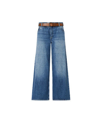 JEANS DONNA AMPIO CON CINTURA UF6186 79104 LIU JO 