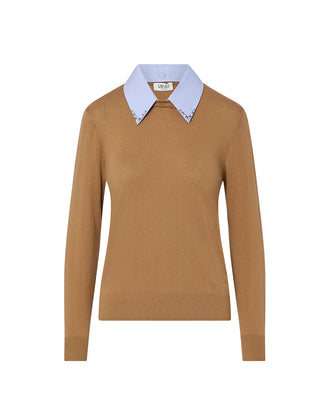 MAGLIONE DONNA CON COLLETTO RIMOVIBILE WF6452 L9440 LIU JO 