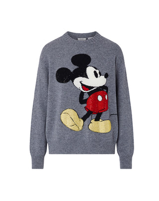 MAGLIA JACQUARD IN LANA MR MOUSE - GRIGIO WF6455 L9451 LIU JO 