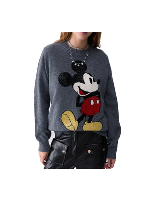 MAGLIA JACQUARD IN LANA MR MOUSE - GRIGIO WF6455 L9451 LIU JO 