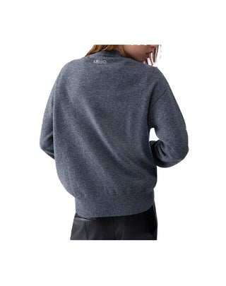 MAGLIA JACQUARD IN LANA MR MOUSE - GRIGIO WF6455 L9451 LIU JO 