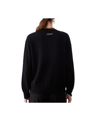 MAGLIA JACQUARD IN LANA CON CHARMS - NERO WF6457 L9457 LIU JO 
