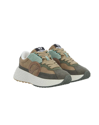 SNEAKERS IN VELLUTO "CARTER RUNNER W" - BEIGE/VERT KNVCDD04A4 SK NO NAME 