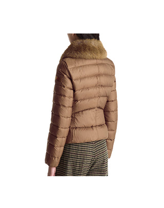 PIUMINO CORTO "JISK MQN " CON ECO-PELLICCIA COLOR NOCE PED5747 987 PEUTEREY 