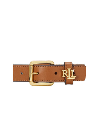 CINTURA IN PELLE PIENO FIORE DA DONNA CON LOGO - CUOIO 412968763 002 RALPH LAUREN 