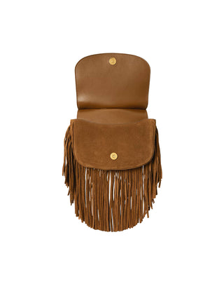 BORSA A TRACOLLA " MARCY " CON FRANGE - TABACCO CHIARO 431P11793 001 RALPH LAUREN 