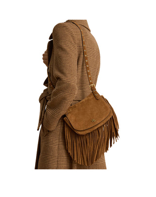 BORSA A TRACOLLA " MARCY " CON FRANGE - TABACCO CHIARO 431P11793 001 RALPH LAUREN 