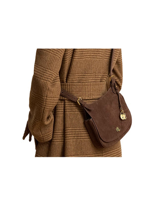 BORSA A TRACOLLA " MARCY " IN CAMOSCIO - MARRONE CASTAGNA 431P15642 004 RALPH LAUREN 