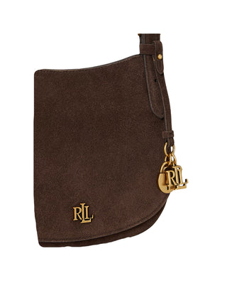 BORSA A TRACOLLA " MARCY " IN CAMOSCIO - MARRONE CASTAGNA 431P15642 004 RALPH LAUREN 
