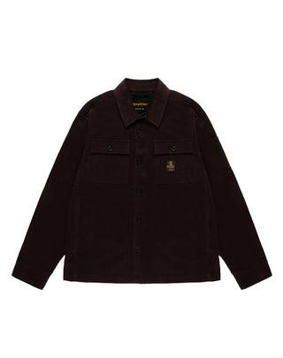 GIACCA CAMICIA UOMO IN COSTE DI VELLUTO " TOWER " - BLACK COFFEE C18300 H01911 REFRIGIWEAR 