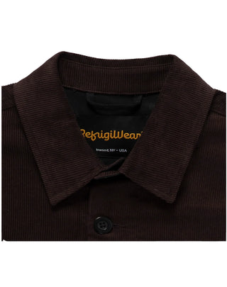 GIACCA CAMICIA UOMO IN COSTE DI VELLUTO " TOWER " - BLACK COFFEE C18300 H01911 REFRIGIWEAR 