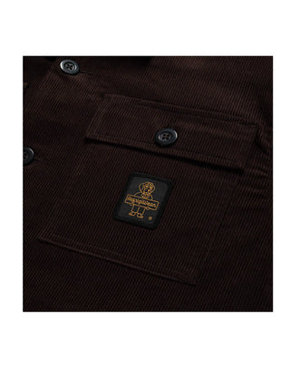 GIACCA CAMICIA UOMO IN COSTE DI VELLUTO " TOWER " - BLACK COFFEE C18300 H01911 REFRIGIWEAR 