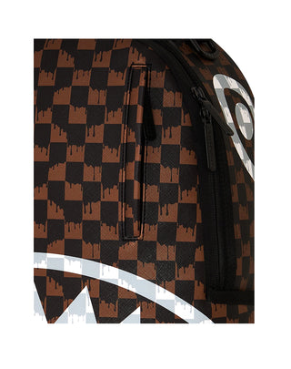ZAINO UNISEX "BROWN AND CREAM DRIP CHECK SHARK" 910B8552NSZ U SPRAYGROUND 