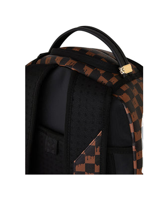 ZAINO UNISEX "BROWN AND CREAM DRIP CHECK SHARK" 910B8552NSZ U SPRAYGROUND 