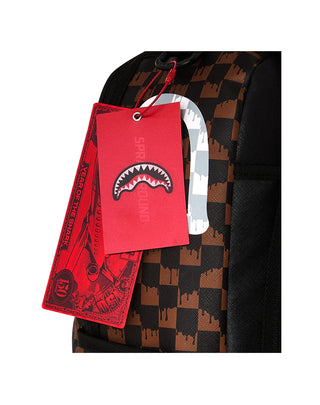 ZAINO UNISEX "BROWN AND CREAM DRIP CHECK SHARK" 910B8552NSZ U SPRAYGROUND 