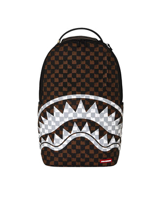 ZAINO UNISEX "BROWN AND CREAM DRIP CHECK SHARK" 910B8552NSZ U SPRAYGROUND 