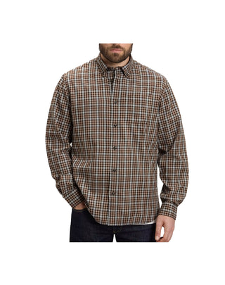 CAMICIA BUTTON-DOWN IN FLANELLA DI COTONE - DARK EARTH SMALL CHECK CFWOSI2032MRUT5419 6687 WOOLRICH 