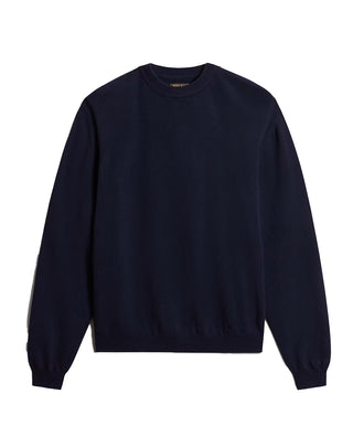 MAGLIONE UOMO IN PURA LANA VERGINE - MELTON BLUE WOKN2063 3989 WOOLRICH 