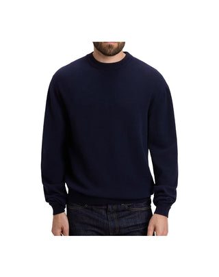MAGLIONE UOMO IN PURA LANA VERGINE - MELTON BLUE WOKN2063 3989 WOOLRICH 