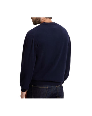 MAGLIONE UOMO IN PURA LANA VERGINE - MELTON BLUE WOKN2063 3989 WOOLRICH 