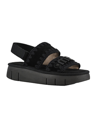 SANDALO IN PELLE SCAMOSCIATA MONOCROM - NERO 531001A BKBK MOU 