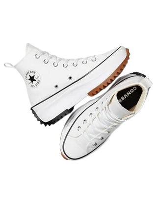 SCARPE DONNA CON PLATFORM DENTELLATO " RUN STAR HIKE" - BIANCO