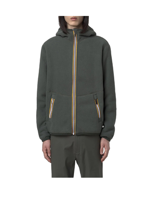 GIUBBINO UOMO JACK SHERPA POLAR REVERSIBILE - GREEN BLACKISH K3132NW b2n K-WAY 