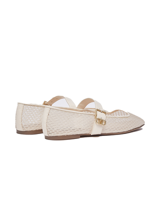 BALLERINA IN RETE CON CINTURINO - LATTE SA6147TX BRIGITTE 15. LIU JO SHOES 