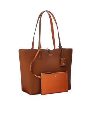 BORSA SHOPPER  TOTE REVERSIBILE - MARRONE ARANCIO 431795329 002 RALPH LAUREN 